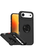 Uray store Apple iPhone 17 Air Montreal Yüzüklü Silikon Kapak - Siyah