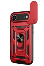Uray store Apple iPhone 17 Air Pars Lens Yüzüklü Silikon - Kırmızı - Görsel 2