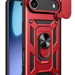 Uray store Apple iPhone 17 Air Pars Lens Yüzüklü Silikon - Kırmızı