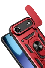 Uray store Apple iPhone 17 Air Pars Lens Yüzüklü Silikon - Kırmızı - Görsel 3