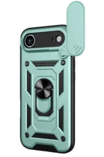 Uray store Apple iPhone 17 Air Pars Lens Yüzüklü Silikon - Yeşil - Görsel 2