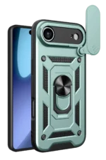 Uray store Apple iPhone 17 Air Pars Lens Yüzüklü Silikon - Yeşil