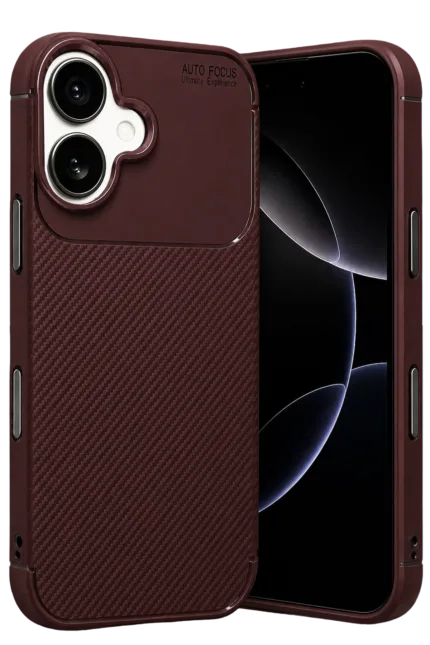 Uray store Apple iPhone 17 Auto Focus Karbon Kapak - Bordo