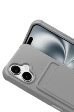 Uray store Apple iPhone 17 Kelvin Kartvizitli Silikon - Gri - Görsel 2