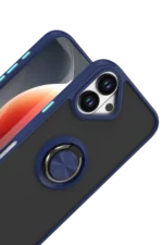 Uray store Apple iPhone 17 Montreal Yüzüklü Silikon Kapak - Lacivert - Görsel 2