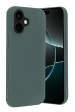 Uray store Apple iPhone 17 Nano içi Kadife Silikon - Koyu Yeşil