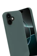 Uray store Apple iPhone 17 Nano içi Kadife Silikon - Koyu Yeşil - Görsel 3
