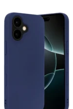 Uray store Apple iPhone 17 Nano içi Kadife Silikon - Lacivert - Görsel 3