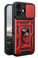 Uray store Apple iPhone 17 Pars Lens Yüzüklü Silikon - Kırmızı - Görsel 2