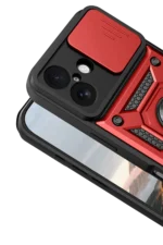 Uray store Apple iPhone 17 Pars Lens Yüzüklü Silikon - Kırmızı - Görsel 3