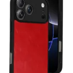 Uray store Apple iPhone 17 Pro Aras Deri Kapak - Kırmızı
