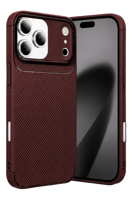 Uray store Apple iPhone 17 Pro Auto Focus Karbon Kapak - Bordo