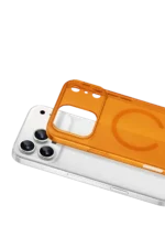 Uray store Apple iPhone 17 Pro Combo Sert Şeffaf Magsafe Kapak - Turuncu - Görsel 2