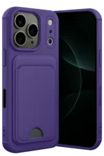 Uray store Apple iPhone 17 Pro Kelvin Kartvizitli Silikon - Derin Mor