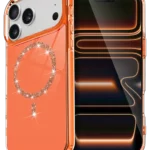 Uray store Apple iPhone 17 Pro Live Diamond Magsafe Kapak - Turuncu