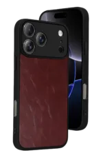 Uray store Apple iPhone 17 Pro Max Aras Deri Kapak - Bordo