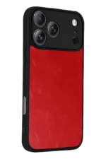 Uray store Apple iPhone 17 Pro Max Aras Deri Kapak - Kırmızı - Görsel 3