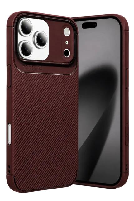 Uray store Apple iPhone 17 Pro Max Auto Focus Karbon Kapak - Bordo