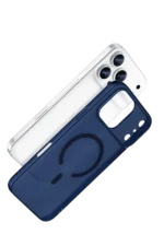 Uray store Apple iPhone 17 Pro Max Combo Sert Şeffaf Magsafe Kapak - Mavi - Görsel 3