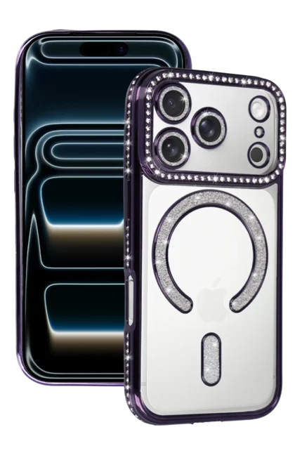Uray store Apple iPhone 17 Pro Max Joke Simli Magneticsafe Kılıf - Derin Mor