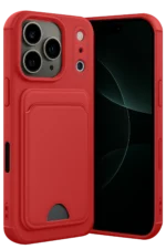 Uray store Apple iPhone 17 Pro Max Kelvin Kartvizitli Silikon - Kırmızı