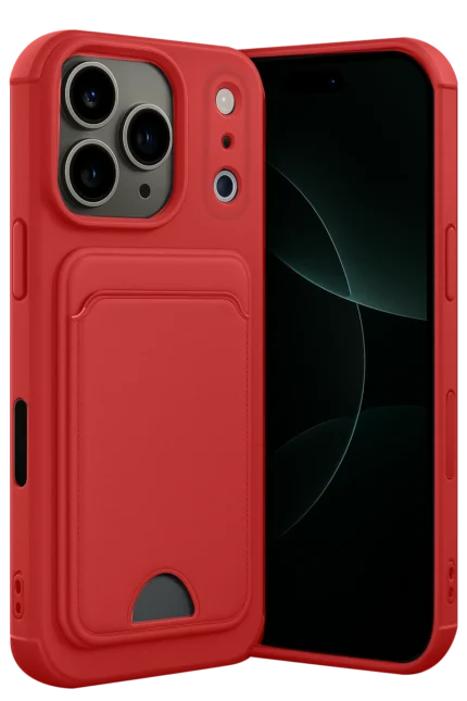 Uray store Apple iPhone 17 Pro Max Kelvin Kartvizitli Silikon - Kırmızı