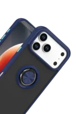 Uray store Apple iPhone 17 Pro Max Montreal Yüzüklü Silikon Kapak - Lacivert - Görsel 2