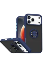 Uray store Apple iPhone 17 Pro Max Montreal Yüzüklü Silikon Kapak - Lacivert