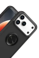 Uray store Apple iPhone 17 Pro Max Montreal Yüzüklü Silikon Kapak - Siyah - Görsel 2