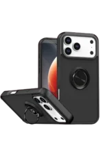 Uray store Apple iPhone 17 Pro Max Montreal Yüzüklü Silikon Kapak - Siyah