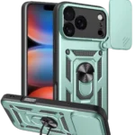Uray store Apple iPhone 17 Pro Max Pars Lens Yüzüklü Silikon - Yeşil