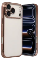 Uray store Apple iPhone 17 Pro Max Razer Lensli Silikon - Çöl Titanyum