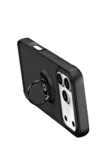 Uray store Apple iPhone 17 Pro Montreal Yüzüklü Silikon Kapak - Siyah - Görsel 3