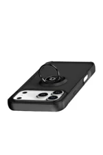 Uray store Apple iPhone 17 Pro Montreal Yüzüklü Silikon Kapak - Siyah - Görsel 4