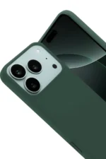 Uray store Apple iPhone 17 Pro Nano içi Kadife Silikon - Koyu Yeşil - Görsel 2