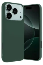 Uray store Apple iPhone 17 Pro Nano içi Kadife Silikon - Koyu Yeşil