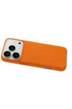 Uray store Apple iPhone 17 Pro Nano içi Kadife Silikon - Turuncu - Görsel 3