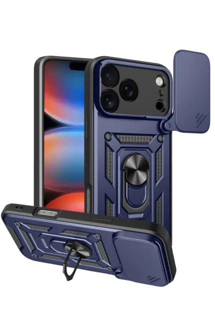 Uray store Apple iPhone 17 Pro Pars Lens Yüzüklü Silikon - Lacivert