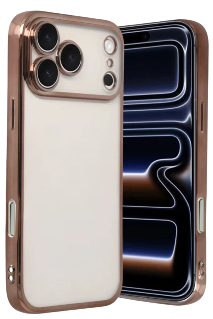 Uray store Apple iPhone 17 Pro Razer Lensli Silikon - Çöl Titanyum