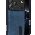 Uray store Apple iPhone 17 Pro Sara Kartvizitli Deri Kılıf - Lacivert