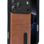 Uray store Apple iPhone 17 Pro Sara Kartvizitli Deri Kılıf - Taba