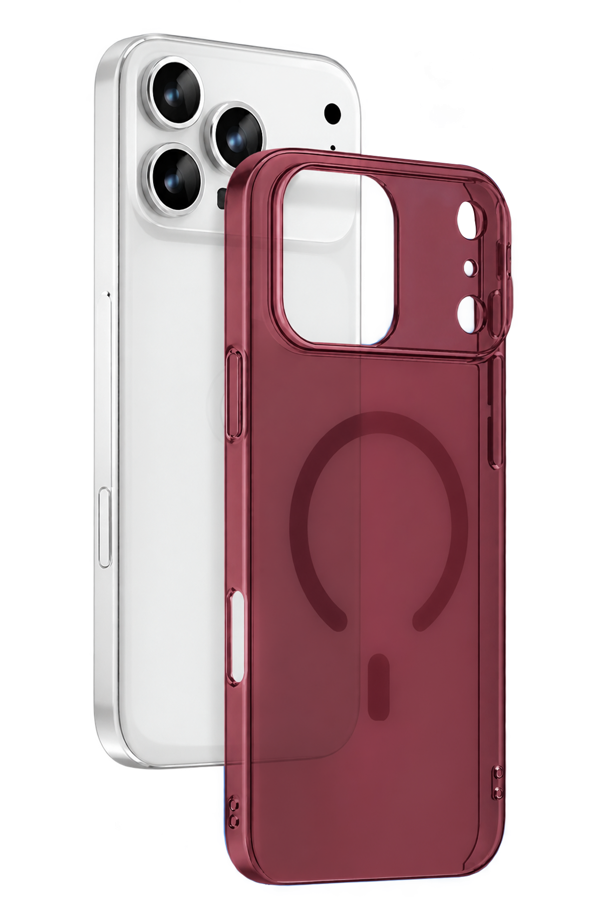 newface-apple-iphone-18-pro-combo-sert-seffaf-magsafe-kapak-bordo-default Uray store Apple iPhone 18 Pro Combo Sert Şeffaf Magsafe Kapak - Bordo - Görsel 1