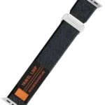Uray store Apple Watch 38mm Alice Kumaş Kordon - Siyah-Gri
