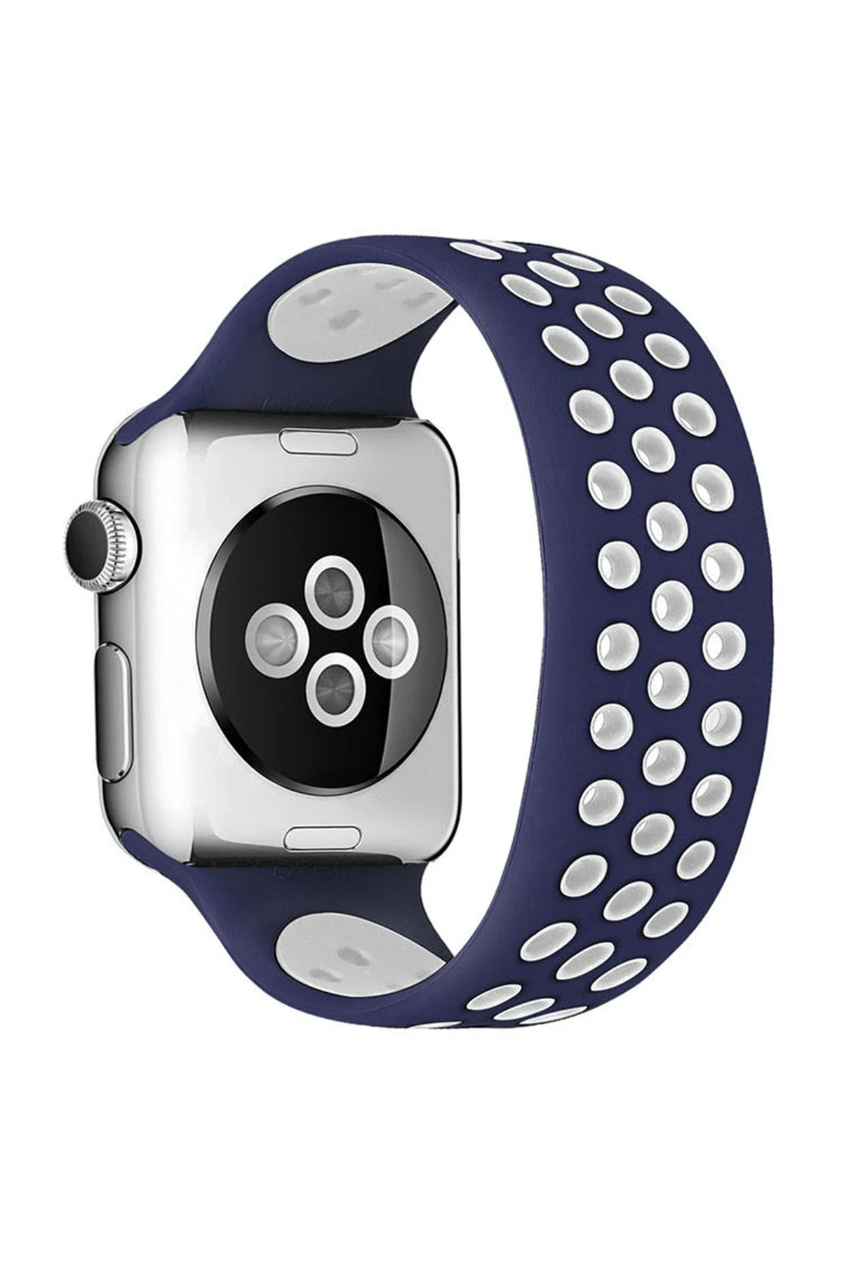 newface-apple-watch-38mm-ayarli-delikli-silikon-kordon-lacivert-beyaz-default Uray store Apple Watch 38mm Ayarlı Delikli Silikon Kordon - Lacivert-Beyaz - Görsel 1