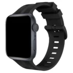 Uray store Apple Watch 38mm KR408 Çizgili Silikon Kordon - Siyah