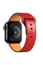 Uray store Apple Watch 38mm KR415 Luaz Deri Kordon - Kırmızı