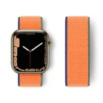 Uray store Apple Watch 42mm Hasırlı Cırtcırtlı Kordon - Turuncu