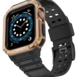 Uray store Apple Watch 42mm KR401 Silikon Kordon - Siyah-Rose