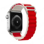 Uray store Apple Watch 42mm Mountain Kordon - Beyaz-Kırmızı