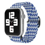 Uray store Apple Watch 42mm Star Kordon - Zigzag Beyaz-Mavi